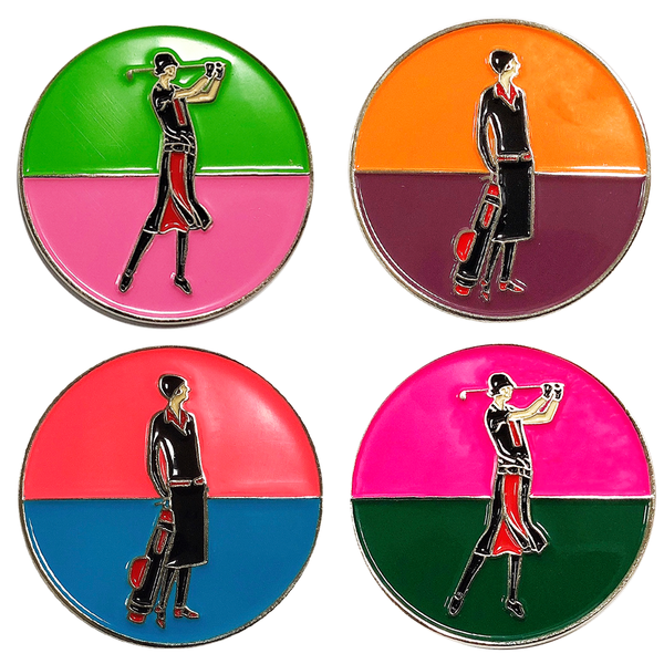 Art Deco Ball Markers in Presentation Sleeve - golfprizes
