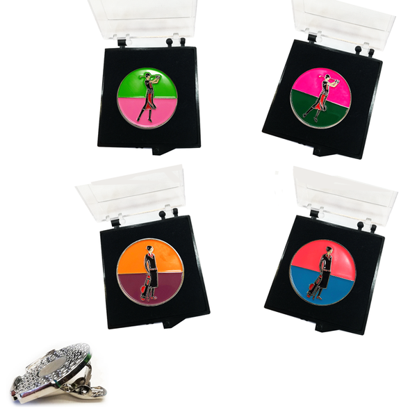 Art Deco Ball Marker and Visor Clip - golfprizes