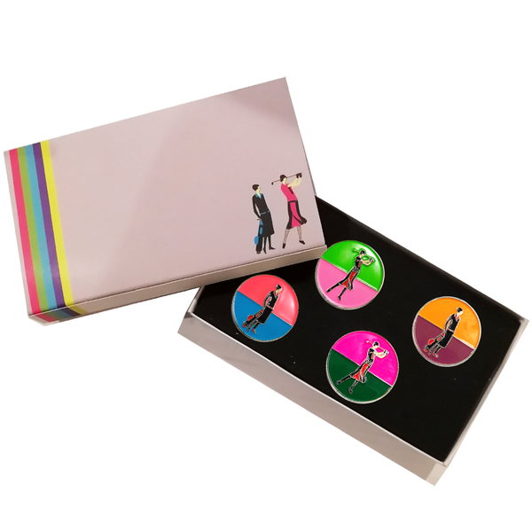 Art Deco Ball Markers in Presentation Sleeve - golfprizes
