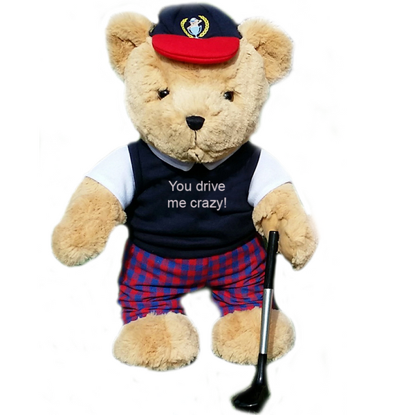 You drive me crazy Golfing Teddy Bear (boy) - golfprizes