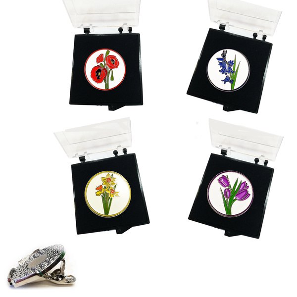 Flower Ball Markers and Visor Clip - golfprizes