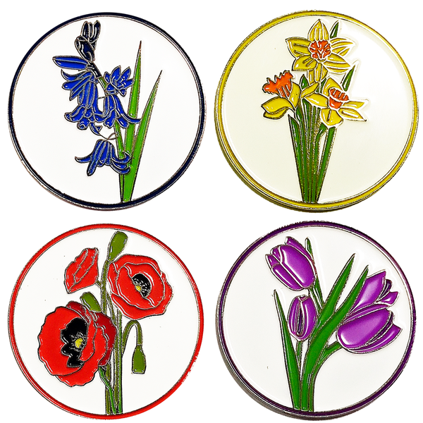 Flower Ball Markers in Presentation Sleeve - golfprizes