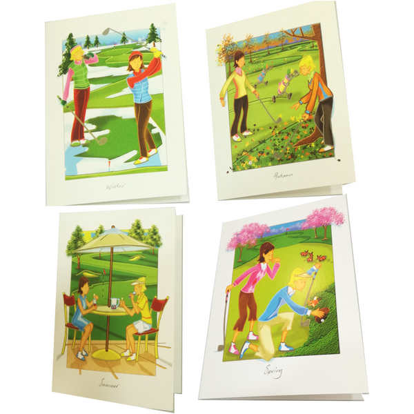 Golfers Four Seasons Greeting Cards - golfprizes