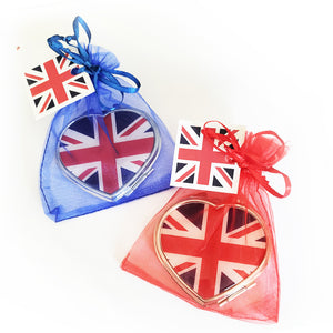 Union Jack Ladies' Heart-shaped  Compact Mirror