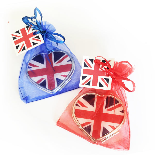 Union Jack Ladies' Heart-shaped  Compact Mirror - golfprizes