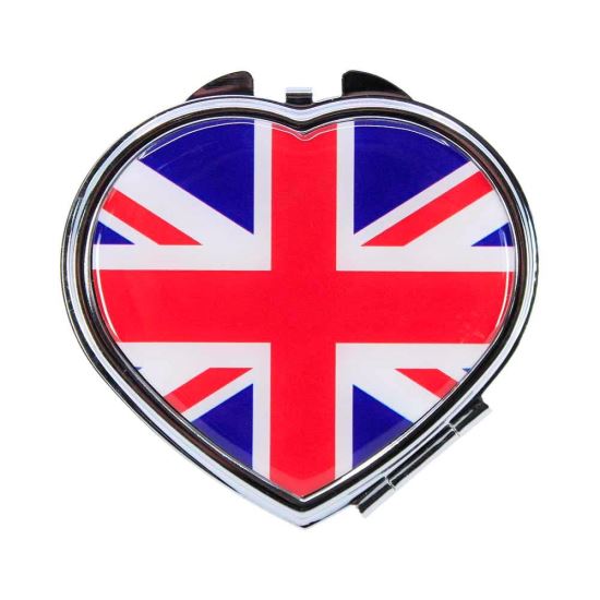 Union Jack Ladies' Heart-shaped  Compact Mirror - golfprizes