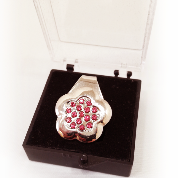 Sparkly Rose Ball Marker and Visor Clip - golfprizes