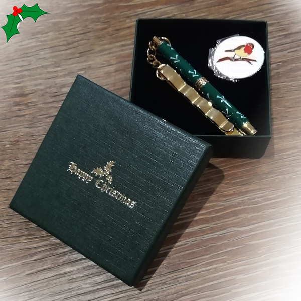 Clip Pen and Festive Ball Marker Set - golfprizes